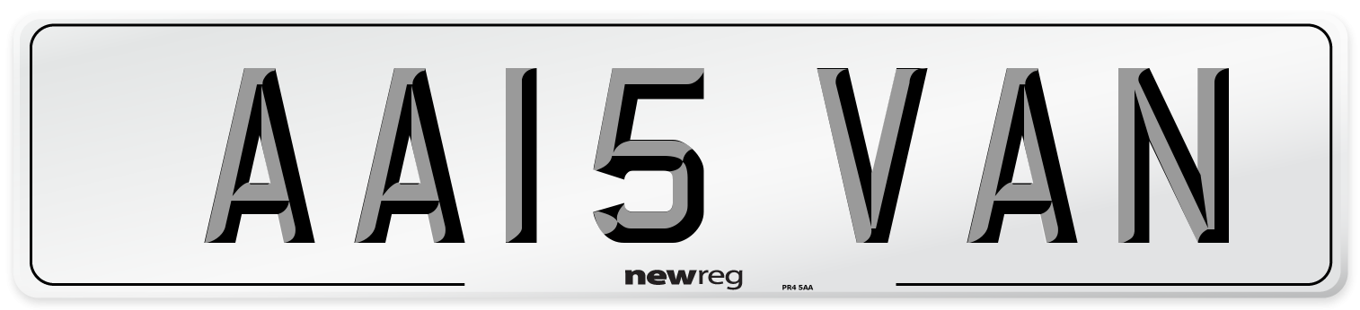 AA15 VAN Number Plate from New Reg